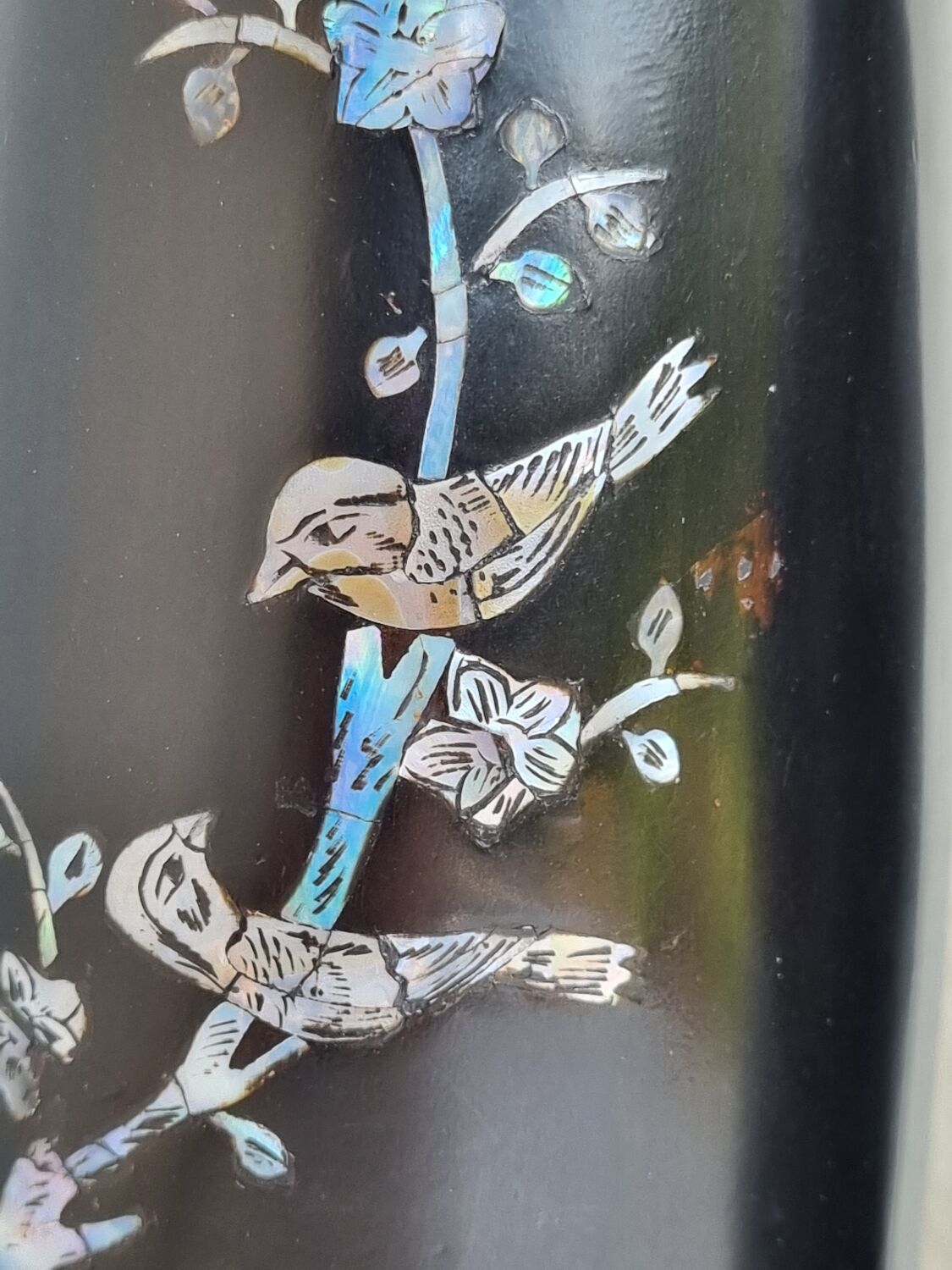 Black lacquered vases