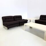 Ensemble canapé/fauteuil modulable Amanta de Mario Bellini pour C&B Italia, coloris marron foncé