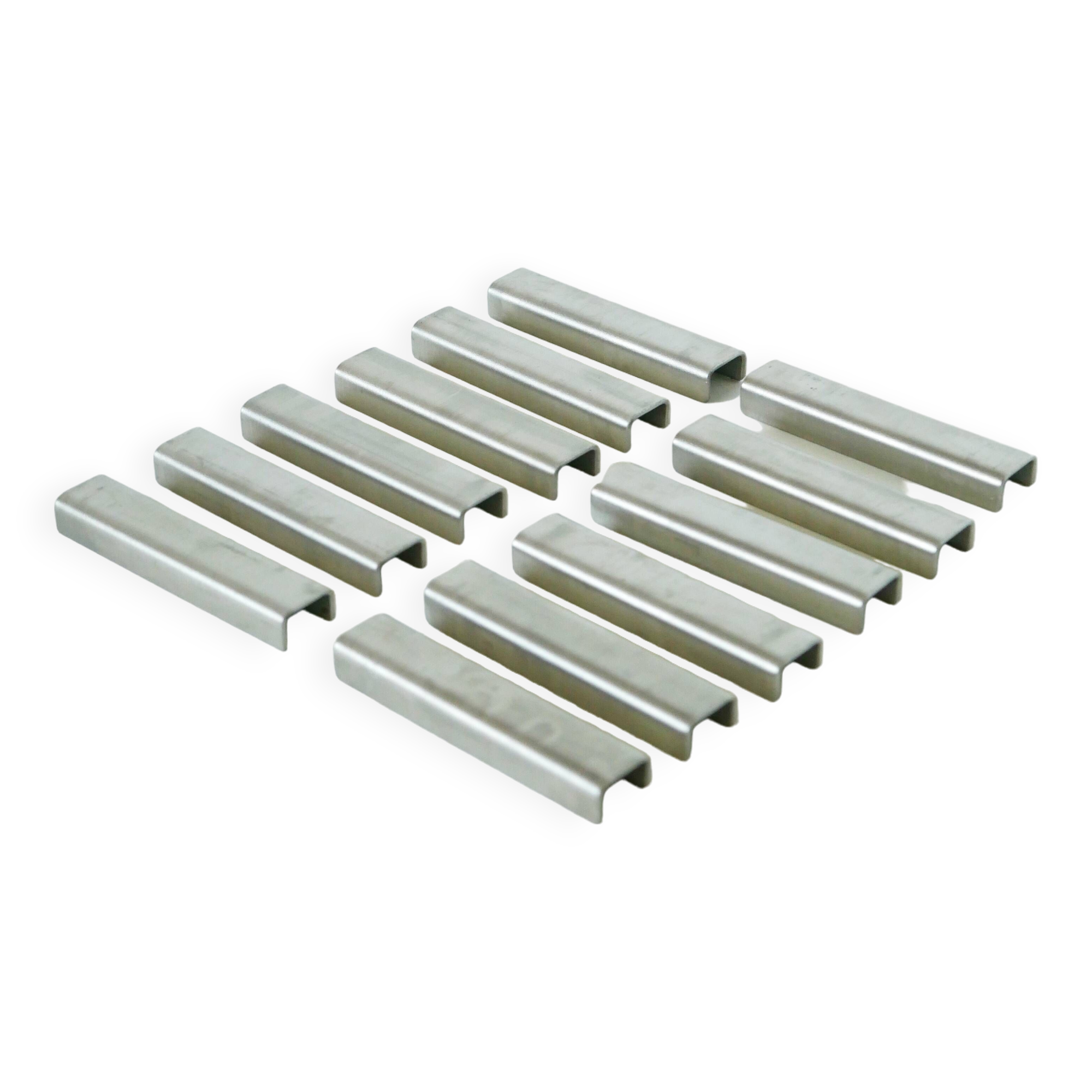 Set of 12 brushed aluminum knife holders, Design, 1970