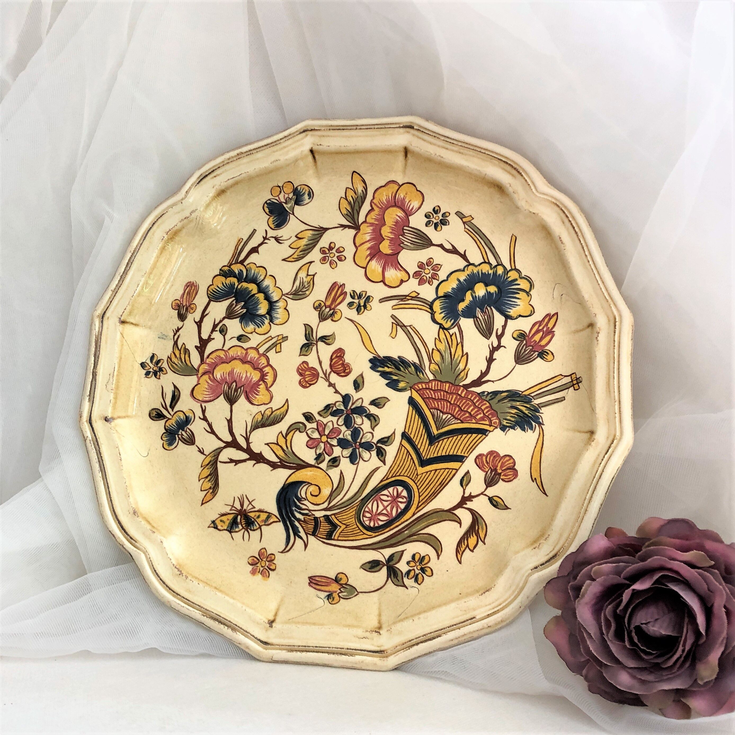 Assiette décorative Faïence France décor Abondance