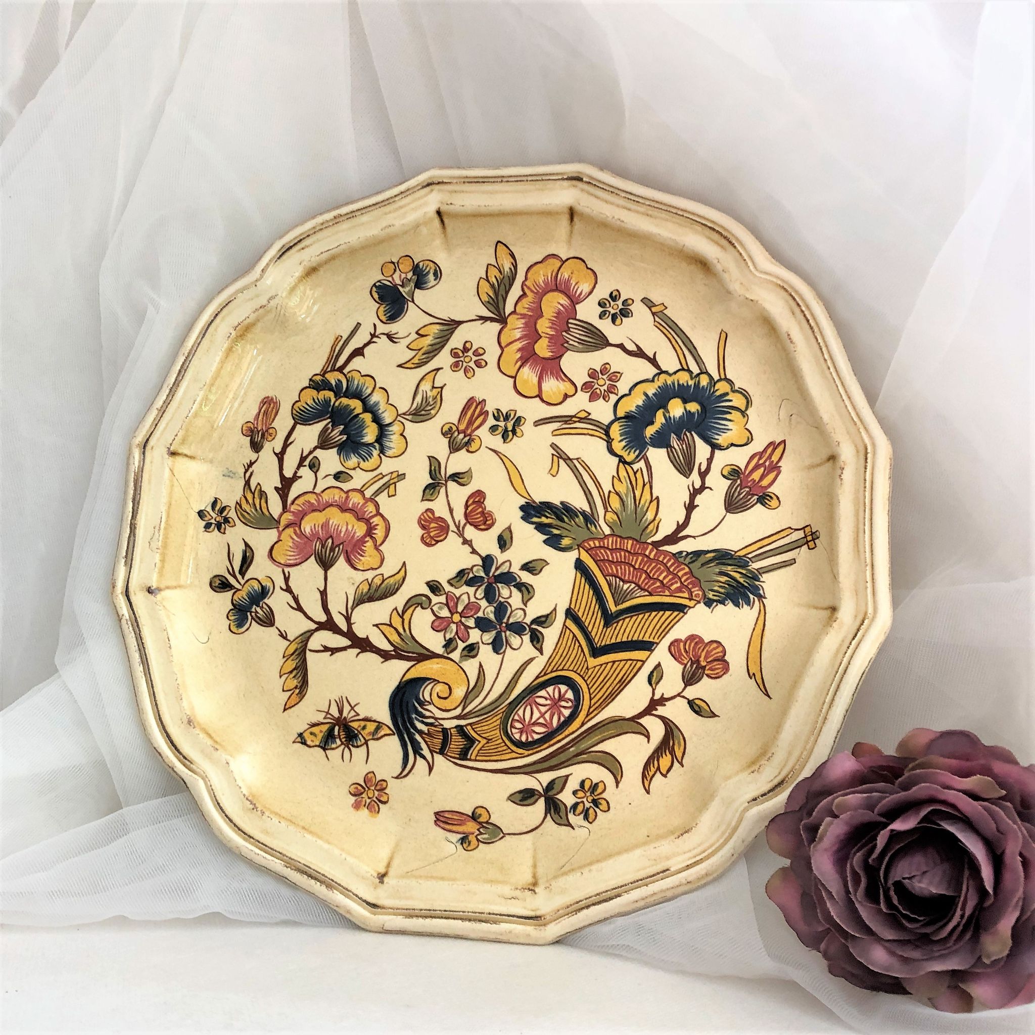 Assiette décorative Faïence France décor Abondance
