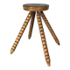 Midcentury bobbin wood turned farm house stool, France ca 1960s