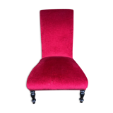 Chauffeuse époque Napoléon III velours rouge