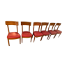 6 chaises en cuir rouge « Directoire »