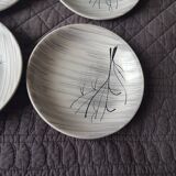 4 vintage Niderviller hollow plates, Chatons model