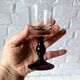 6 antique aperitif glasses, vintage plum-footed glass