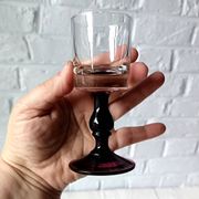 6 verres apéritif anciens, verre vintage pied prune