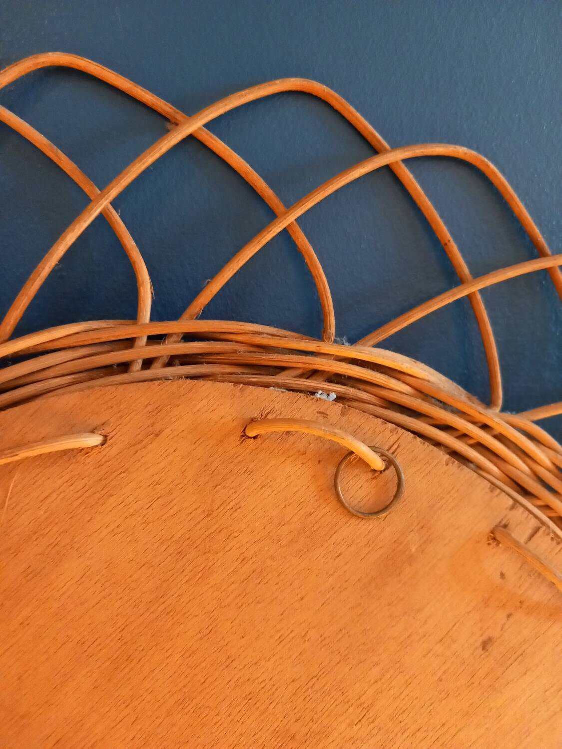 Sun mirror. Rattan .vintage