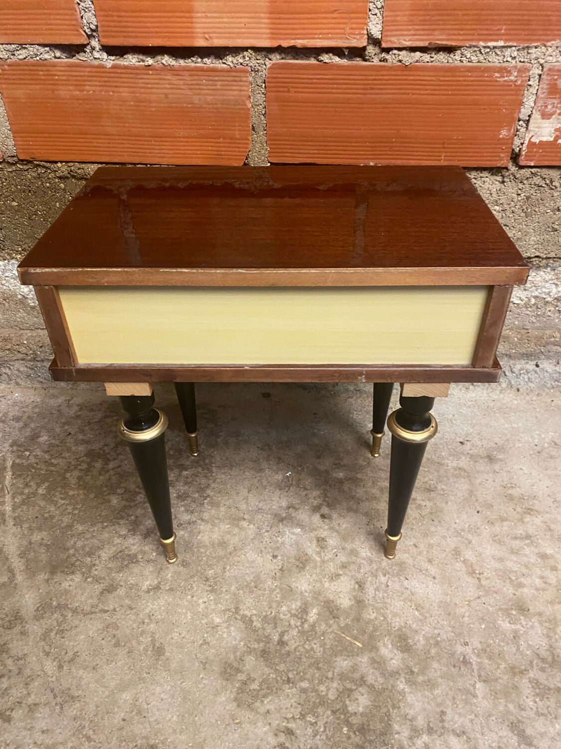 Antique bedside table. Furniture number 252. Wooden table. Wood La.