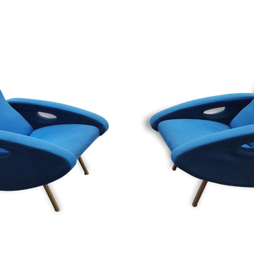 1/2  Rares Fauteuils club lounge chair 1955 de Francois Letourneur pour Maurice Mourra