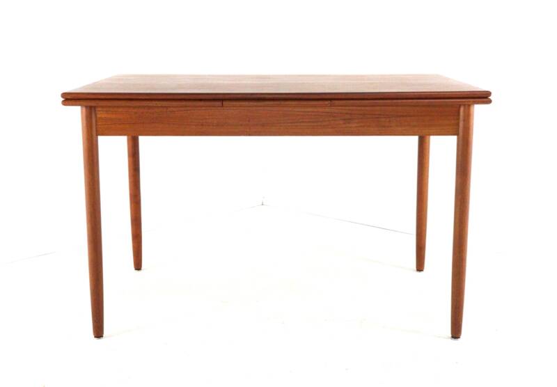 Rectangular Danish Extendable Dining Table 'Ahrus'  mid centuty modern teak