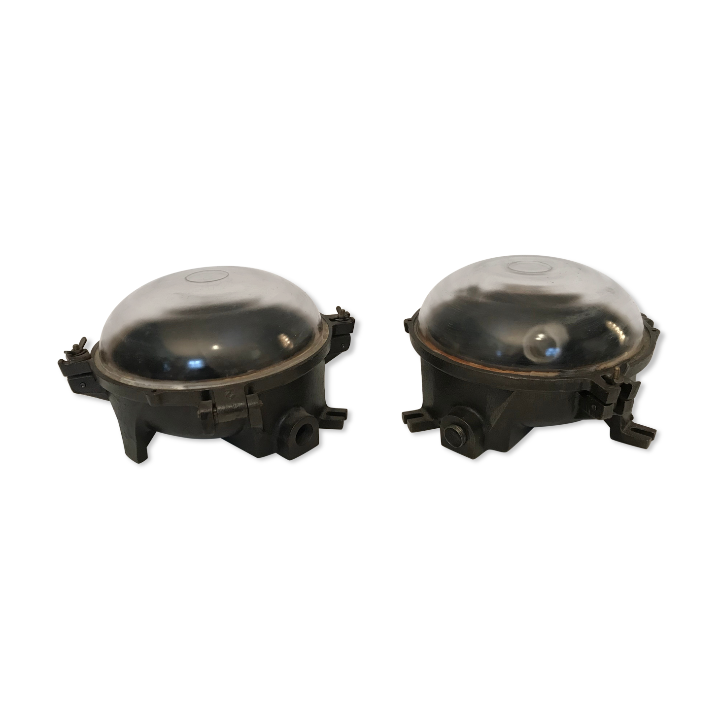Pair old wall lamps ceiling porthole factory