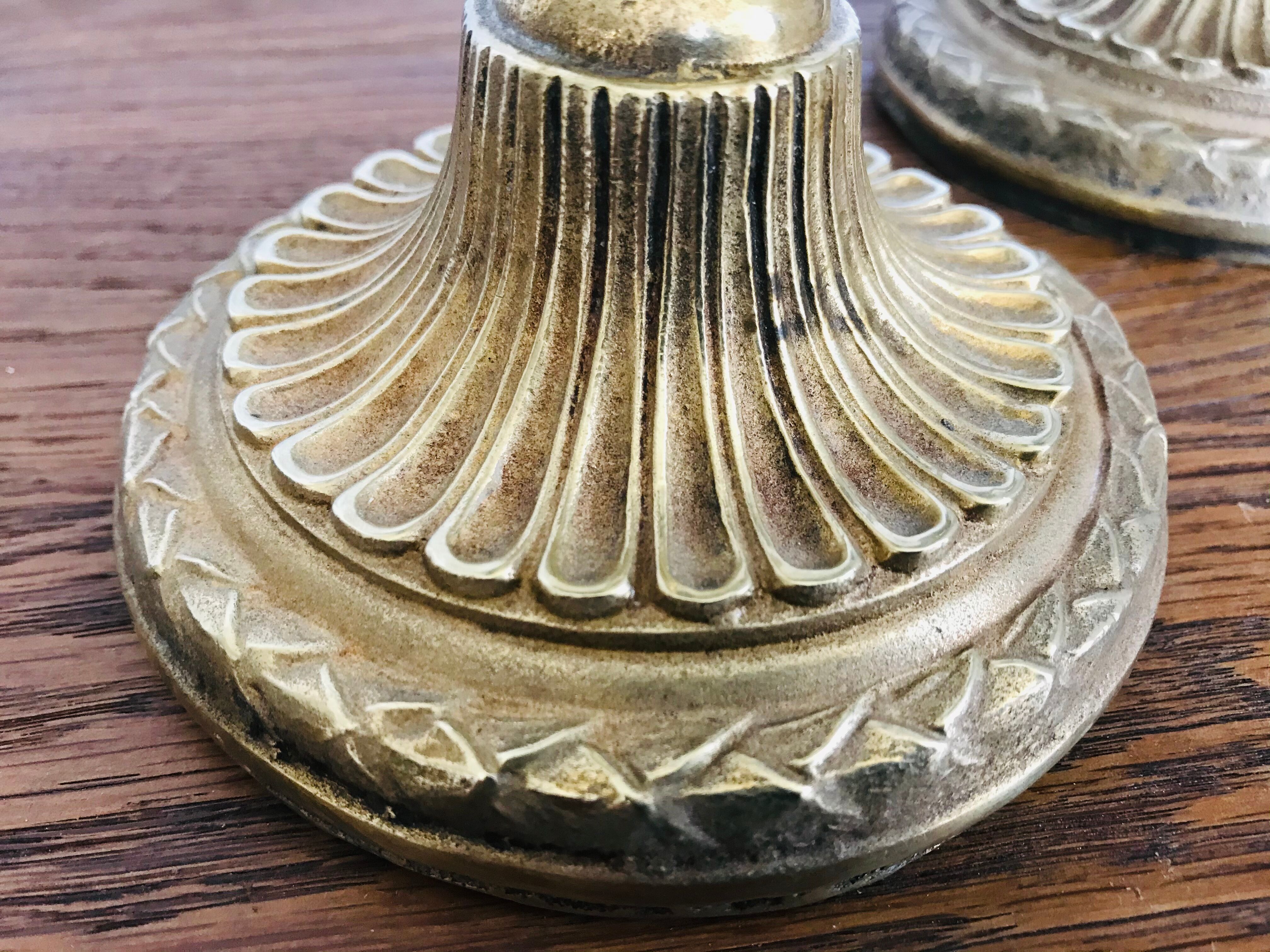 Pair of gilded bronze candlesticks
