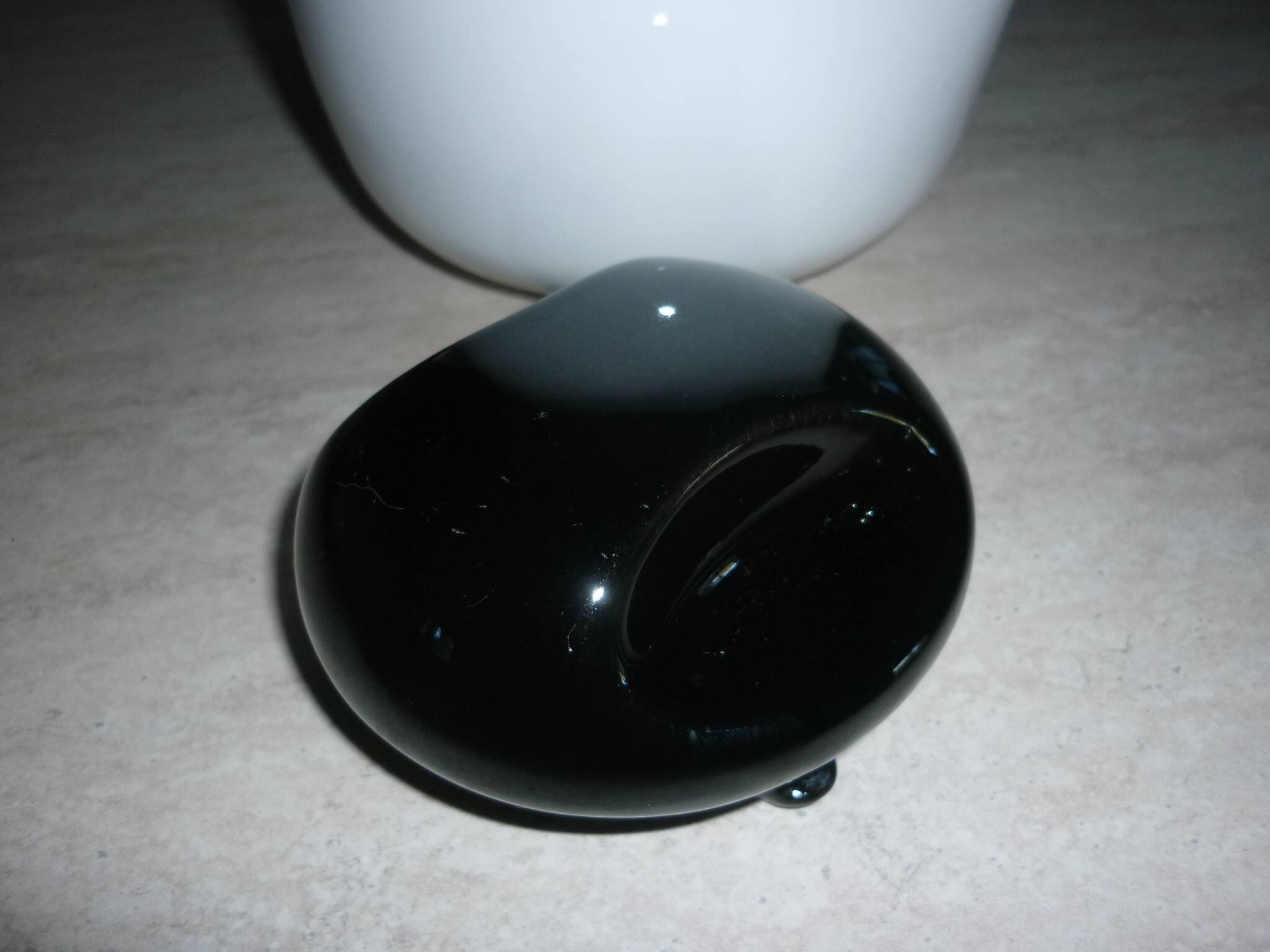 Black and white ceramic coffee maker