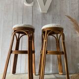 Pair of rattan stools