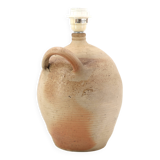 Traditional stoneware jar lamp with a handle, 1950s