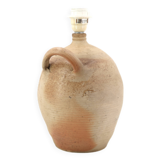 Traditional stoneware jar lamp with a handle, 1950s