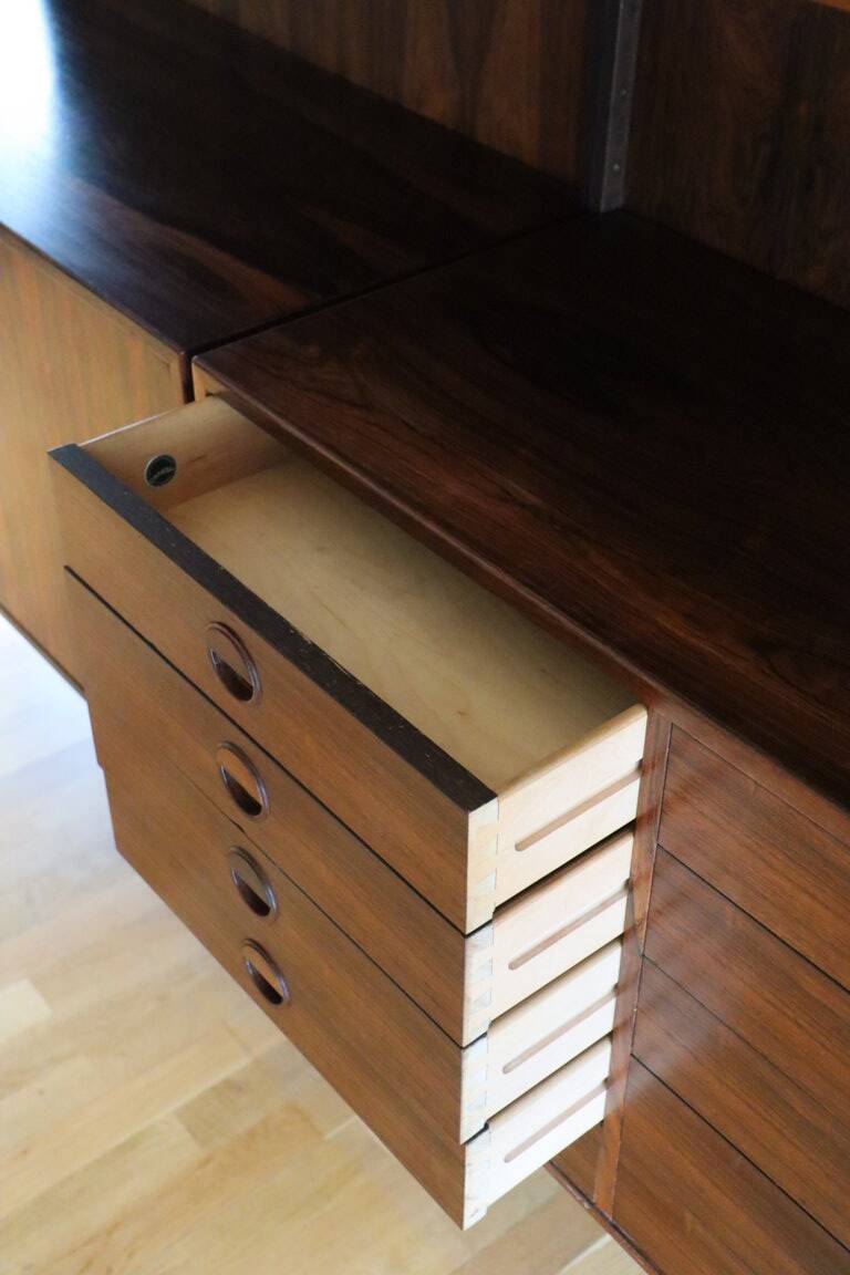 Danish wall bookcase by Thygesen and Sorensen in rosewood, 1960