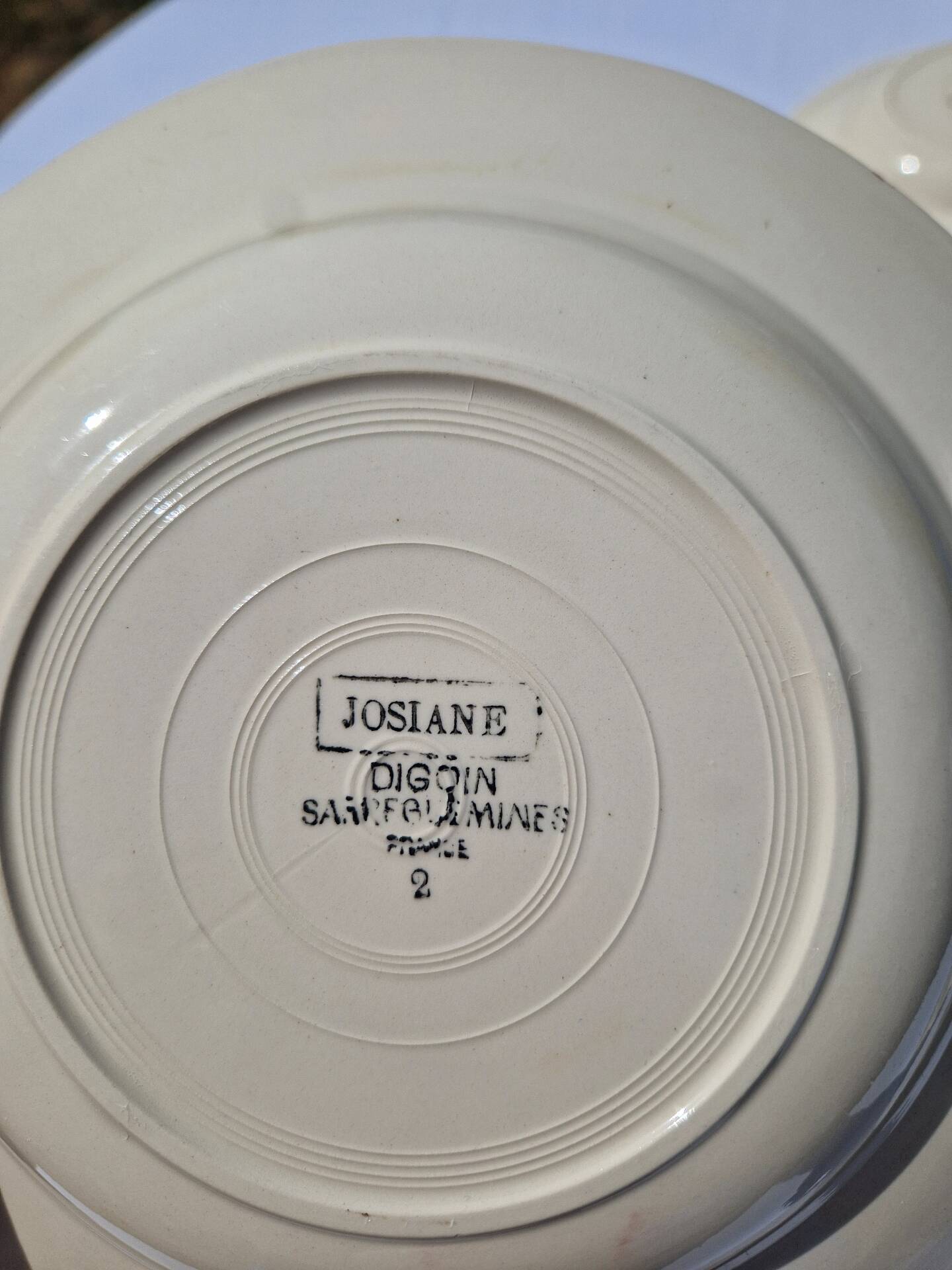 Set of 10 Deep Plates Model Josiane Sarreguemines Manufacture