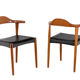 Série de quatre chaises "Bull horn", en teck, années 1950