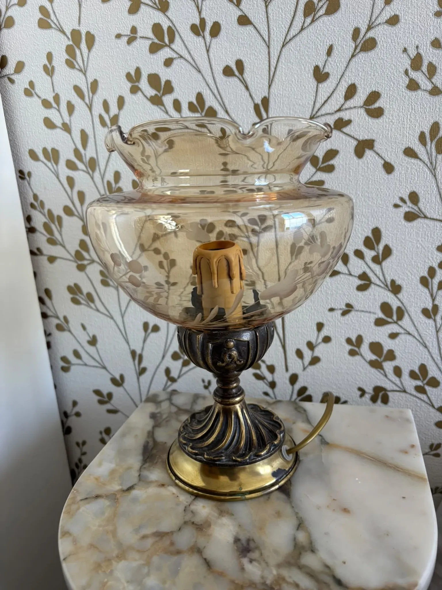 Pair of vintage Targetti bedside lamps - Candle bulb night lights