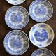 8 romantic blue Lunéville Sarreguemines dinner plates