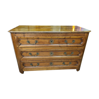 Commode 3 tiroirs en merisier du xvii ème siecle