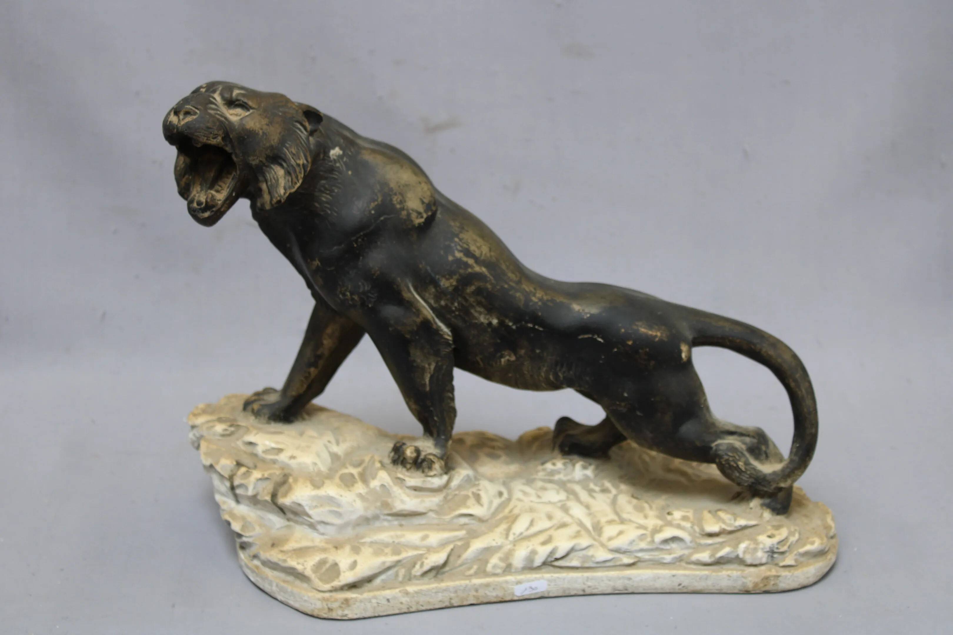 Plaster tiger, art deco period