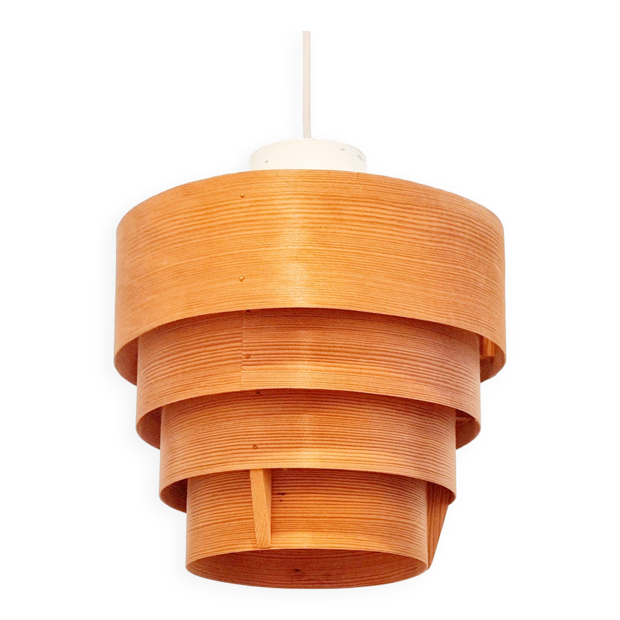Mid-Century Scandinavian Pine Ceiling Light by Hans-Agne Jakobsson for Ellysett Markaryd, 1960s