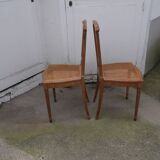 Set of two classic chairs in maple wood marquetry