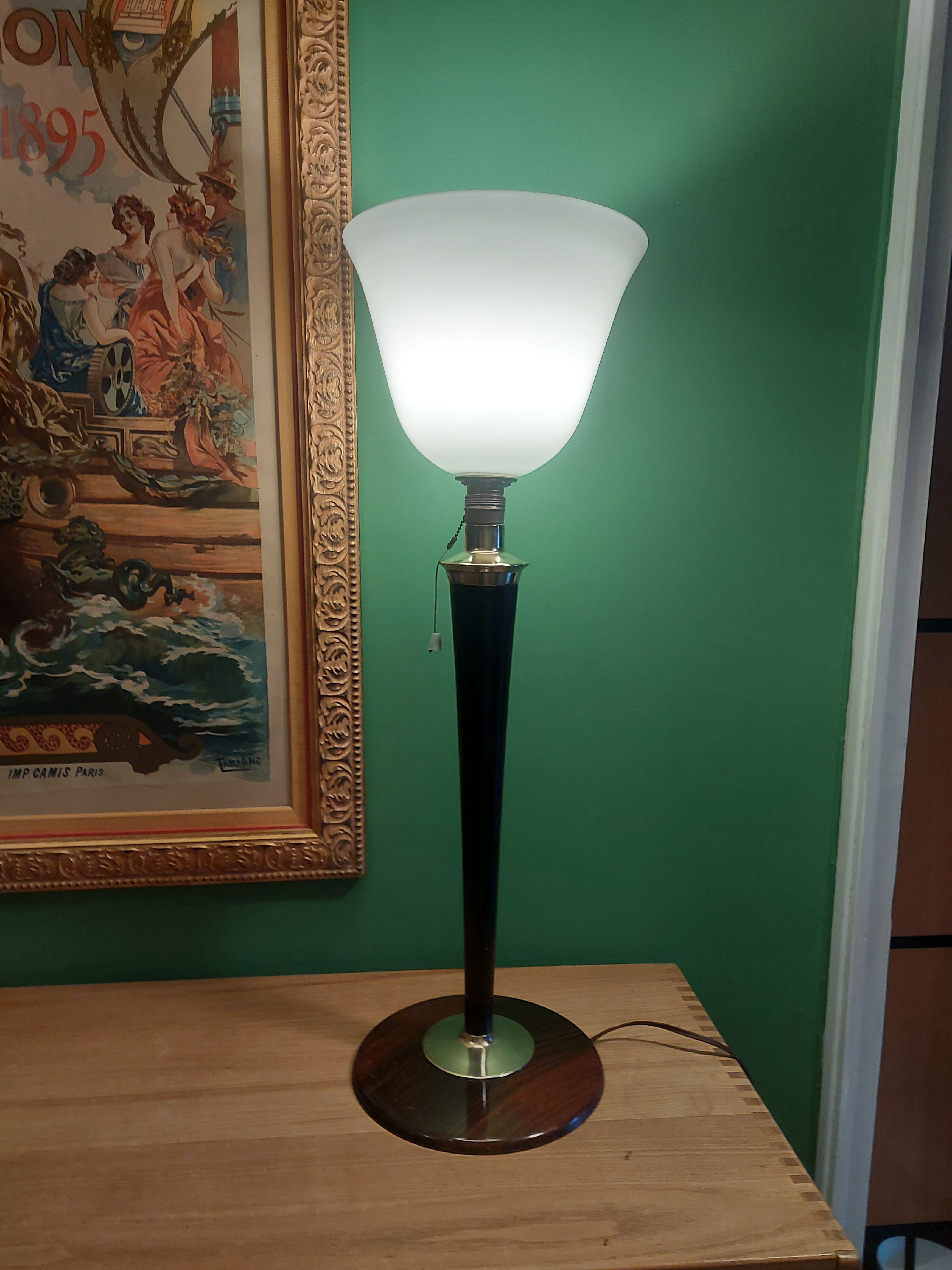 Lampe avec opaline Mazda
