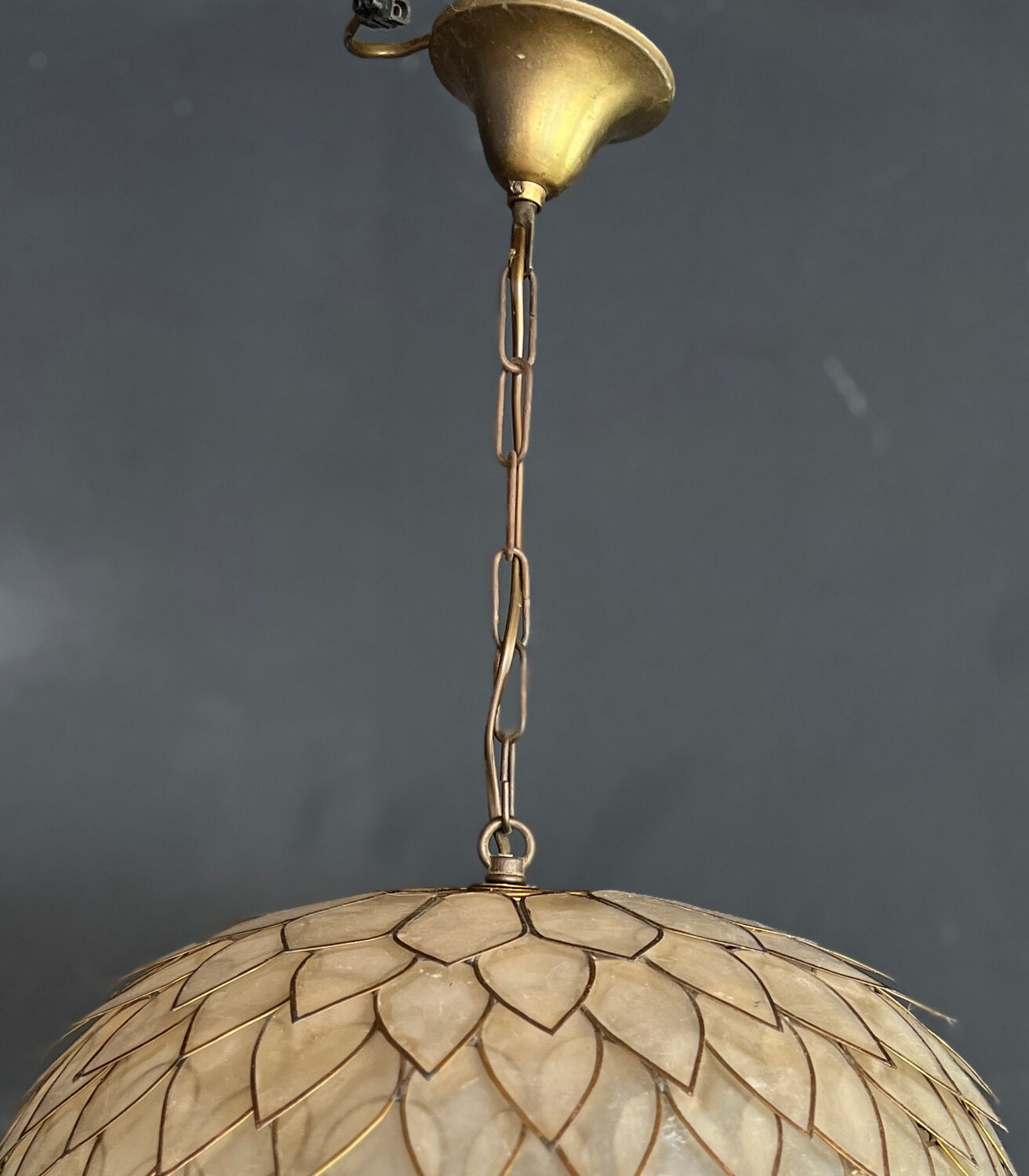 Brass and mother-of-pearl suspension
