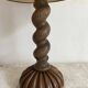 Antique lamp in twisted turned wood