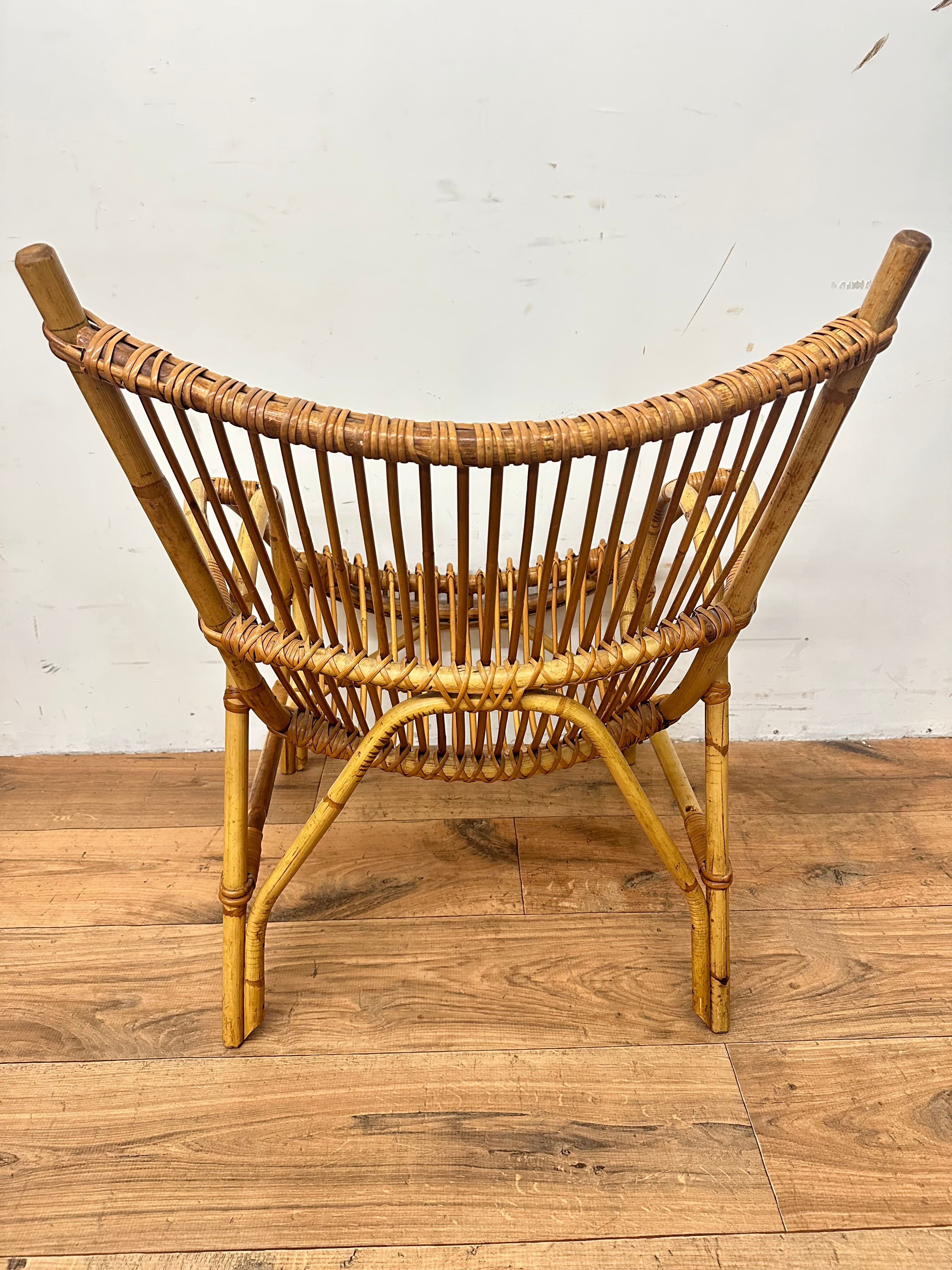 Vintage rattan armchair