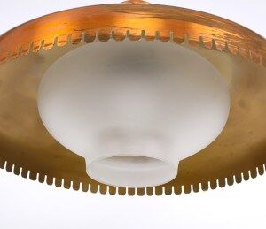 Vintage copper and glass pendant lamp by Jørn Utzon, 1940s