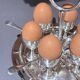 Antique Silver Egg Coddler Stand Holder Set Of 6 Egg Holder With 6 Silver Spoons