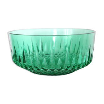 Saladier en verre vert Arcoroc, vintage des années 70