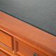 Classic wooden desk in English style with 4 drawers and a blue leather top