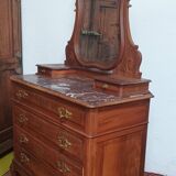 Commode coiffeuse Louis XV en noyer