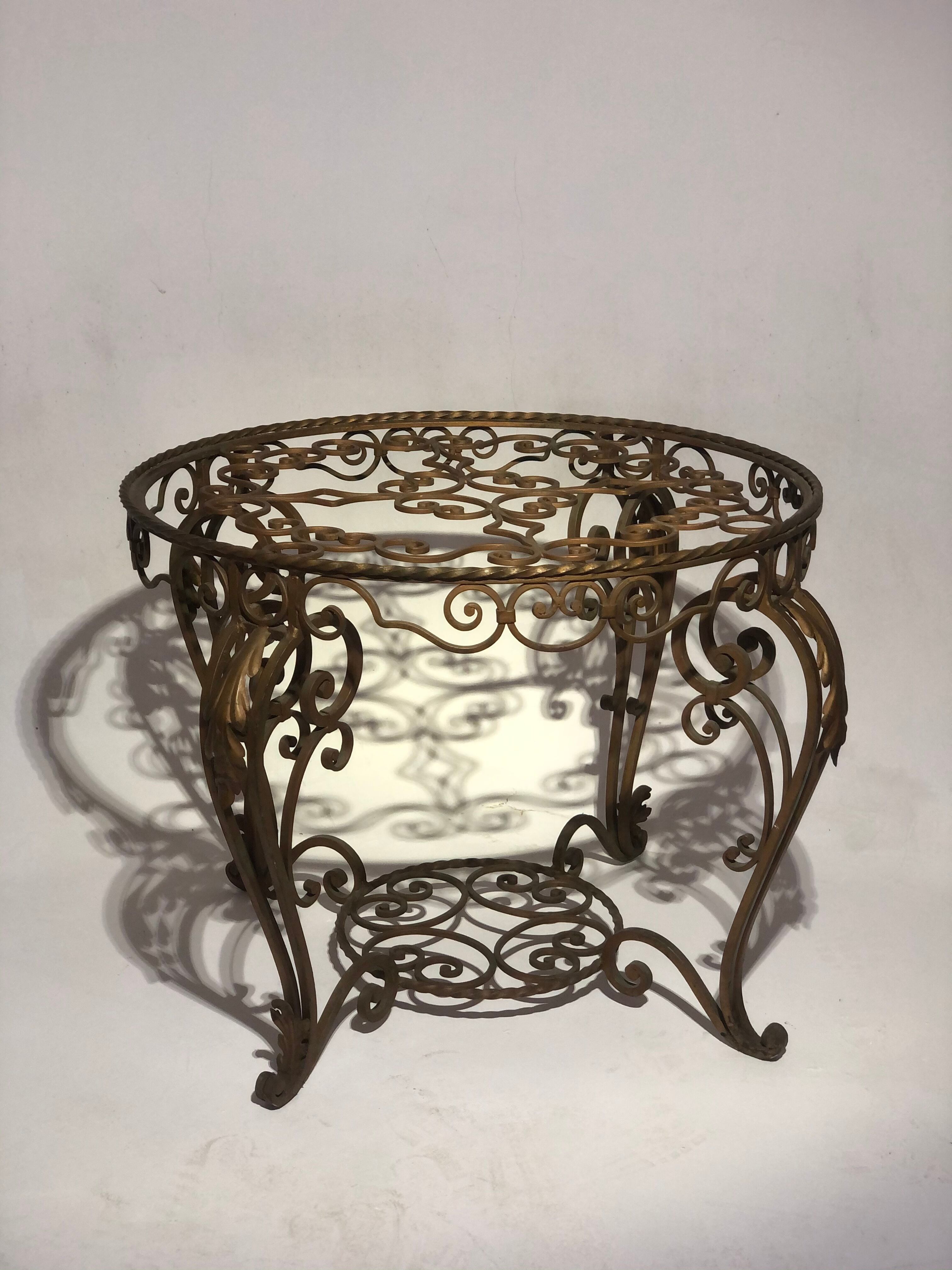 Vintage wrought iron coffee table -1940
