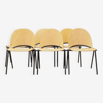 Ensemble de six chaises, design danois, années 1970, production : Danemark