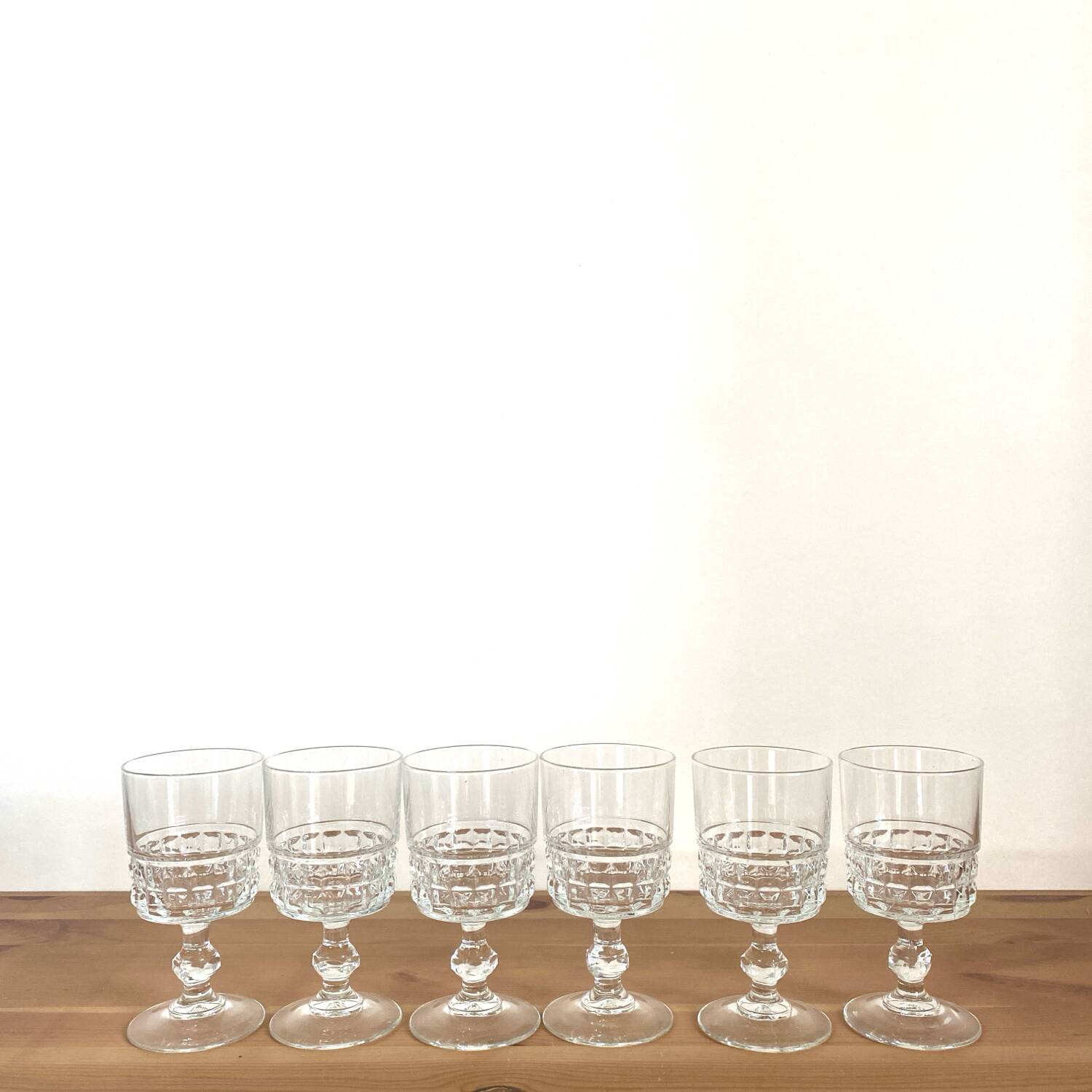 Red wine glasses - vintage - Luminarc - "Quadrille" model - Very good condition