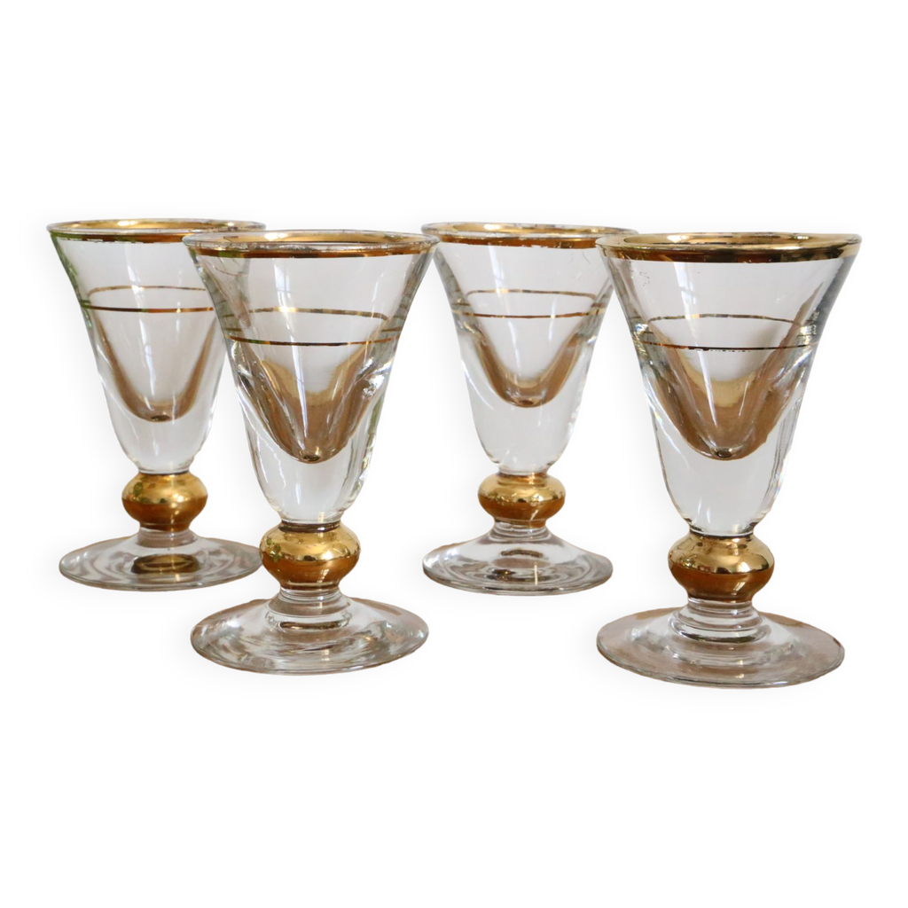 Bouton Ancien En Verre Bleu Avec Liseré Doré – Mercerie Vintage, Lot De 1 à 10 Pièces, Occasion