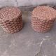 Paire de poufs en corde tressé années 70'S
