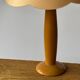 2 vintage wooden and fabric bedside lamps