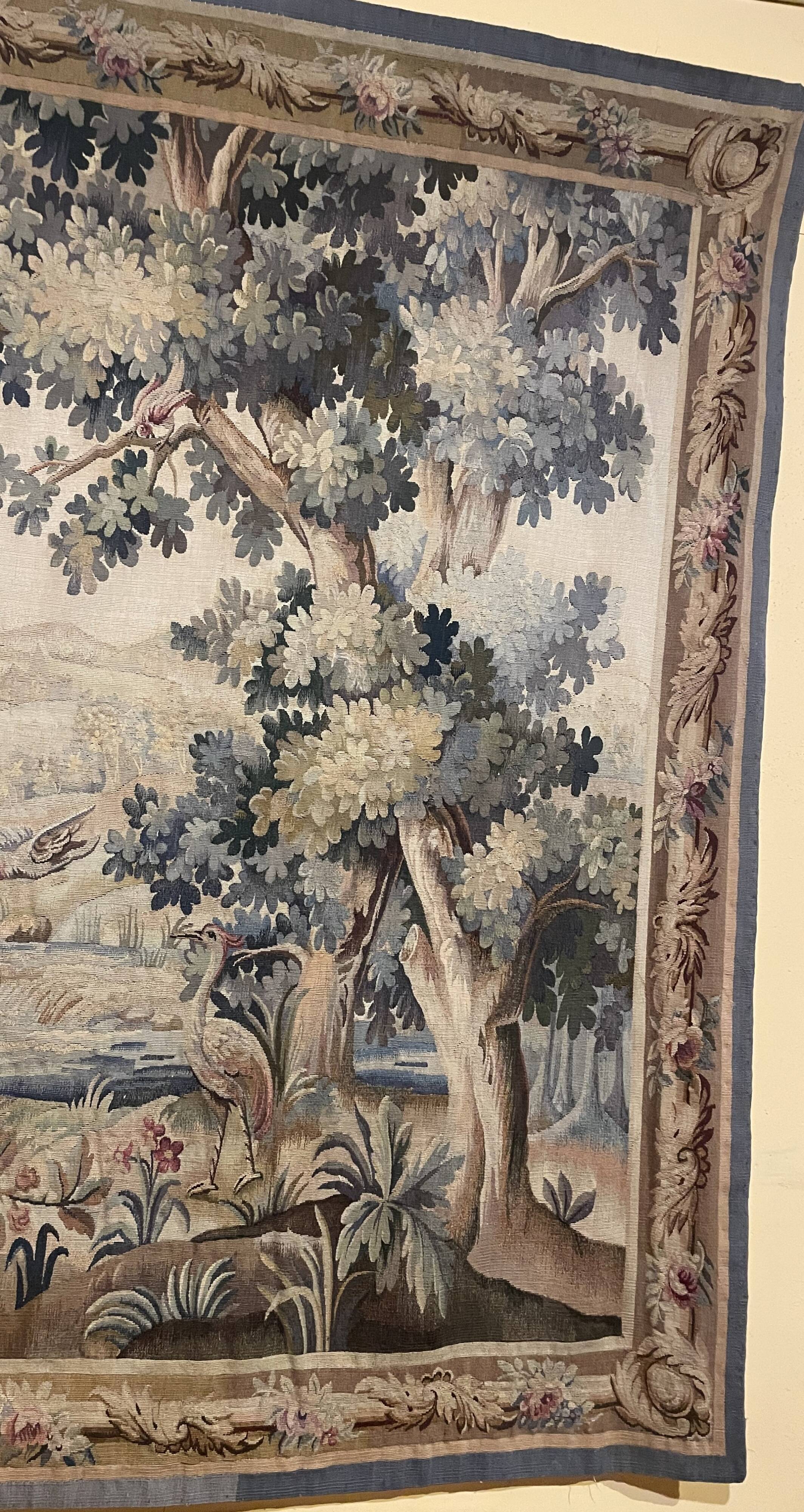 19th-century Aubusson Verdure tapestry