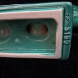 Green ceramic art deco candlestick