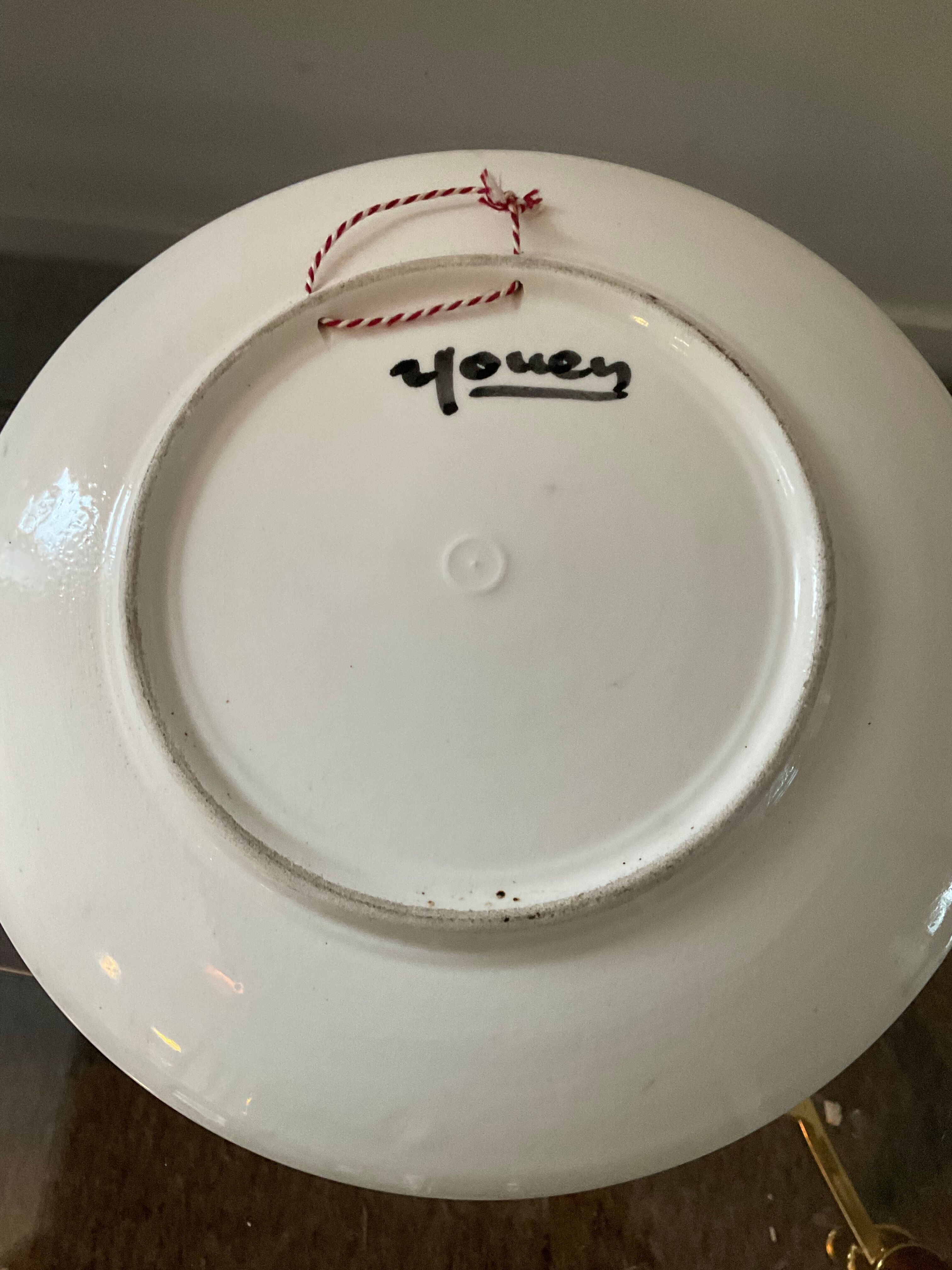 Youen Quimper Marin plate from the 50s signed