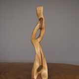 Sculpture abstraite en bois sculpté du milieu du siècle, 1968