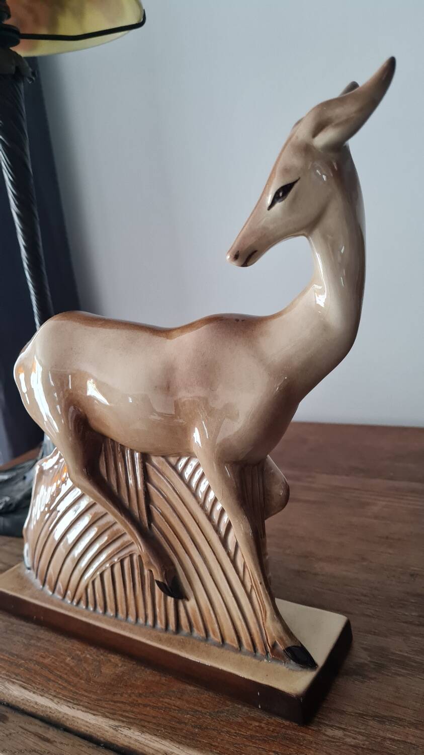 Art Deco ceramic doe